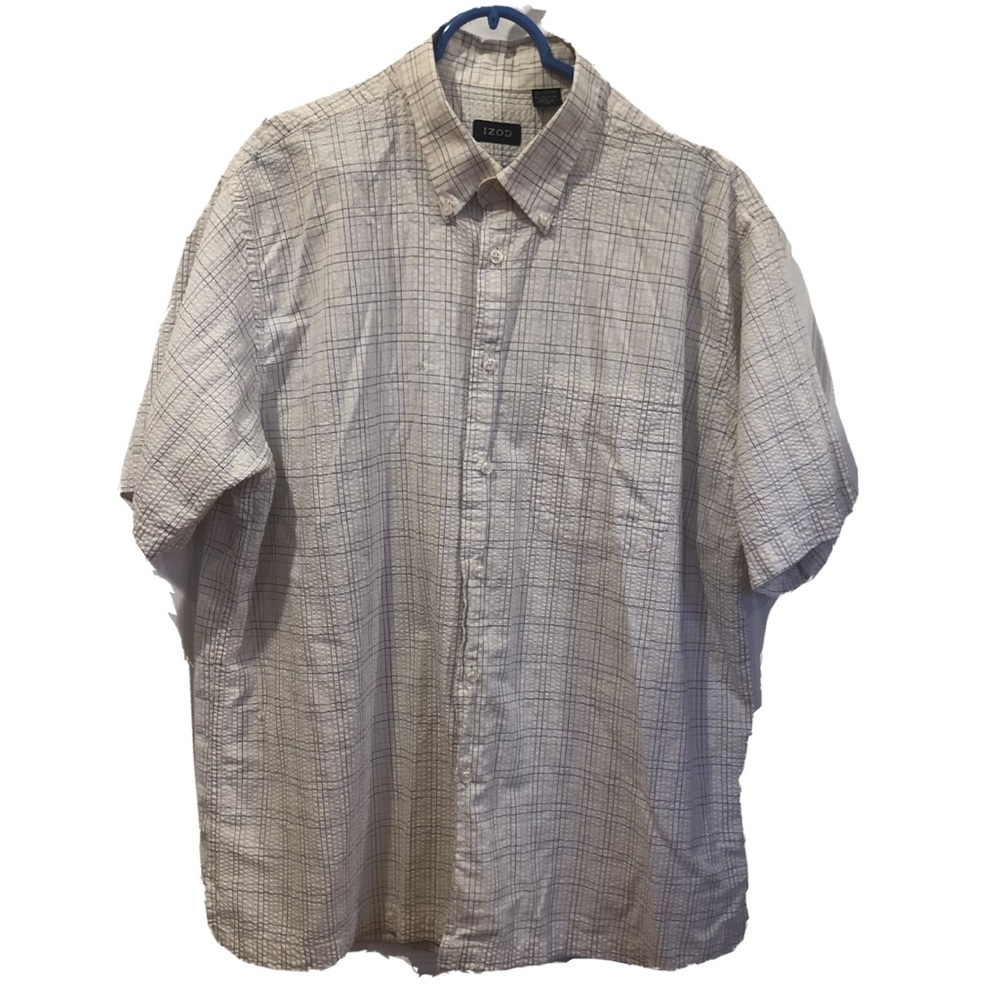 Izod White Short Sleeve Button Down Size XL
